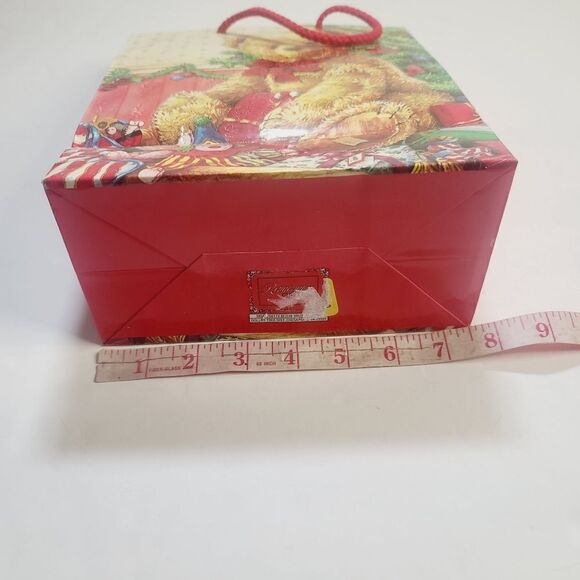Vintage 90s Cute Teddy Bear Plush Christmas Gift Bag Red Tree Clown - Picture 8 of 10